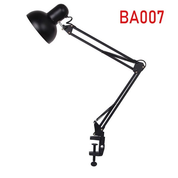 Đèn bàn kẹp kỹ thuật màu ghi, thân KT(mm): 800, chao KT(mm): D157 x H80